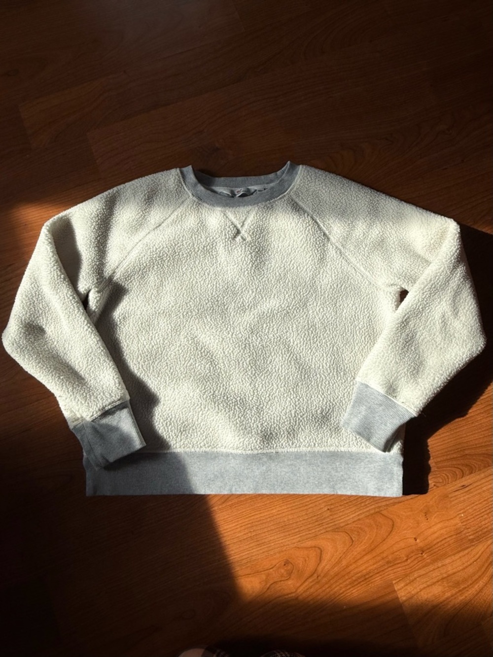 Women’s Cream Sherpa Fleece Pullover Sweater